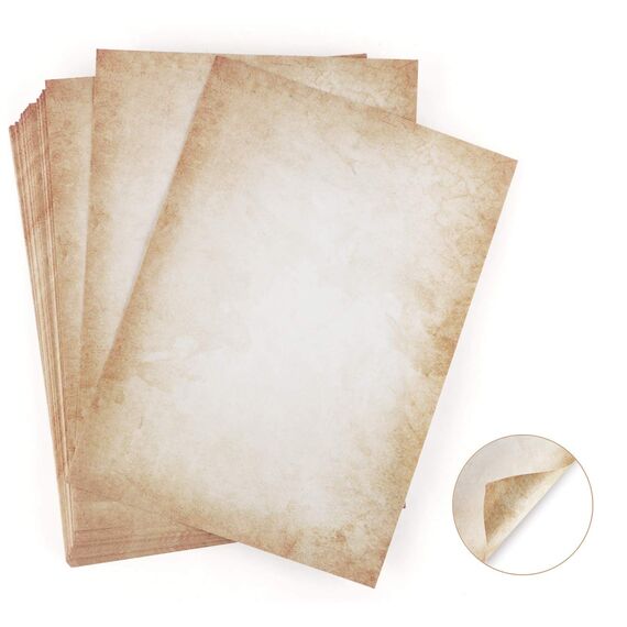 100 Blatt Briefpapier Altes Papier Vintage Absofine Alt Casanova Mittelalterliches Briefpapier DIN A4 Beidseitig 120g