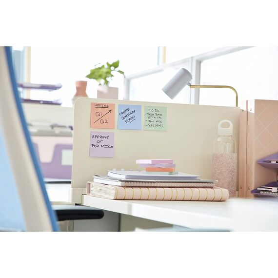 Post-it Super Sticky Z-Notes, Packung mit 5 Blöcken, 90 Blatt pro Block, 76 mm x 76 mm, Orange, Grün, Pink, Gelb - Extra-stark klebende Notizzettel für Notizen, To-Do-Listen, Erinnerungen