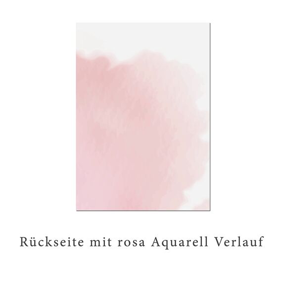 25er Set PRESENTOU Briefpapier beidseitig bedruckt 120 Gramm Papier | Motivpapier Urkundenpapier Urkunde Speisekarte Liebesbrief (Aquarell Blumen Rosa, 25 + 25 Bögen + Umschläge)