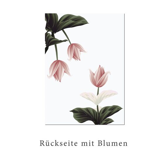 PRESENTOU Briefpapier beidseitig bedruckt 120 Gramm Papier | Motivpapier Urkundenpapier Urkunde Speisekarte Liebesbrief (Blume & Altrosa, 50 Bögen)