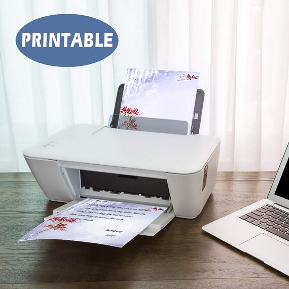 Schreibwaren-Set, japanisches Briefpapier, 48 Stück, Schreibpapier und Umschläge, Set mit Tintenmalerei-Design – 48 Schreibpapiere + 24 Umschläge