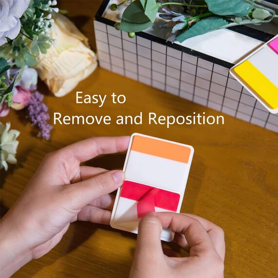 OWLKELA 480 Stück Haftstreifen, 5.3 * 4cm-Tabs, Farbige Seitenmarkierungen Repositionierbare Bandfahnen für Bücher, Binder und Aktenordner, [24 Sets 12 Farben] Einfach zu Kleben, Sauber zu Entfernen