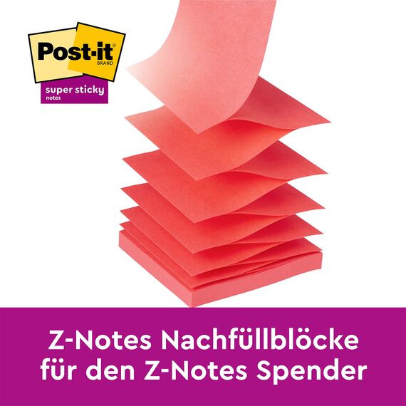Post-it Super Sticky Z-Notes Soulful Collection, Packung mit 6 Blöcken, 90 Blatt pro Block, 76 mm x 76 mm, Pink, Lila, Grün - Extra-stark klebende Notizzettel für Notizen, To-Do-Listen & Erinnerungen