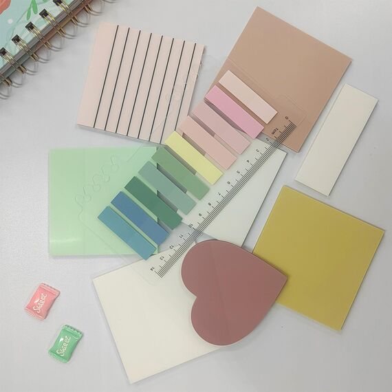 650 Durchsichtige Transparente Haftnotizen Sticky Notes, Colorful Transparent Set Notizzettel Schulsachen Aesthetic School Stuff Transparent for School Office Home