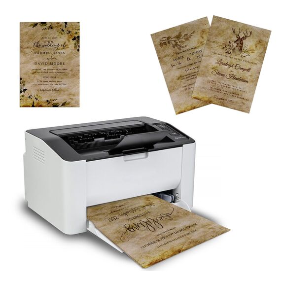 ABSOFINE Vintage Papier, 25 Stück DIN A4 Bedruckbar Briefpapier Vintage Pergamentpapier, 120g Retro Urkundenpapier Mittelalterliches Altes Papier für Hochzeit, Geschenke, Nostalgie, Geburtstag