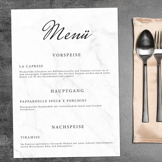 25er Set PRESENTOU Briefpapier beidseitig bedruckt 120 Gramm Papier | Motivpapier Urkundenpapier Urkunde Speisekarte Liebesbrief (Marmoriert, 25 + 25 Bögen + Umschläge)