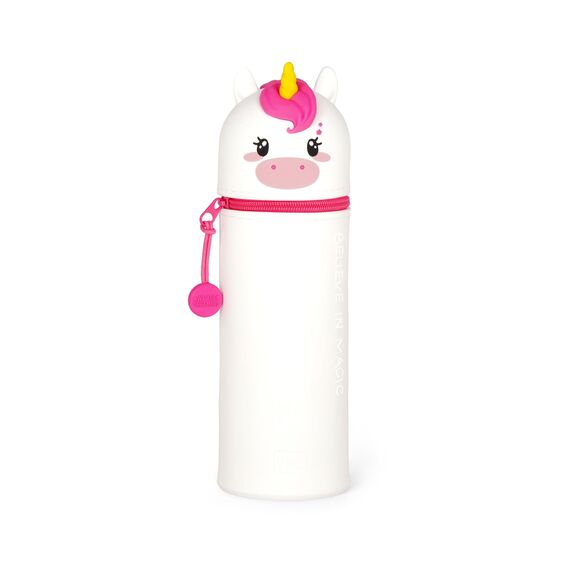 LEGAMI - 2-in-1 Weiche Silikontasche - Kawaii, Giraffe Schultasche, Tischstifthalter, Reißverschluss, Silikon, Stiftetasche Buntstifte Marker, H 18,5 cm