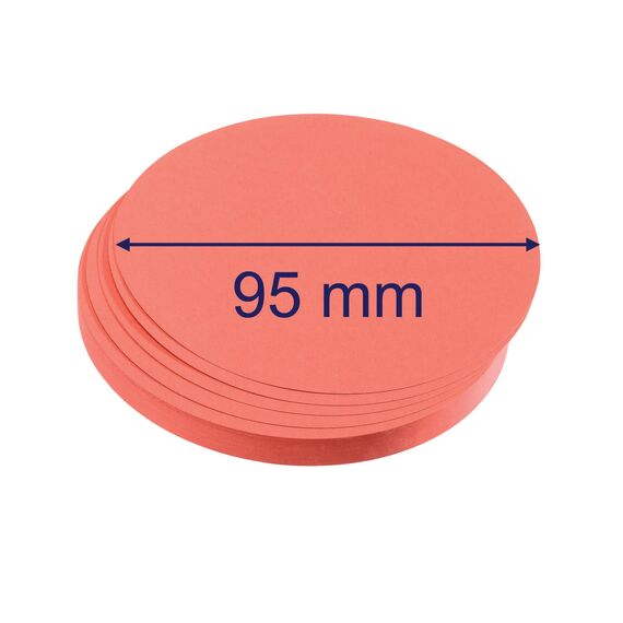 FRANKEN Moderationskarten Kreis klein, 95 mm, 500 Stück, Präsentationskarten ideal für Meetings, Trainings, Schulungen im Büro oder Hotel und Lehrer in der Schule, Metaplankarten, Rot, UMZ 10 07