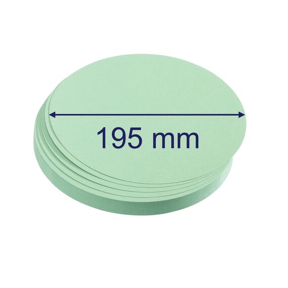 FRANKEN Moderationskarten Kreis groß, 195 mm, 500 Stück, Präsentationskarten ideal für Meetings, Trainings, Schulungen im Büro oder Hotel und Lehrer in der Schule, Metaplankarten, Grün, UMZ 20 19