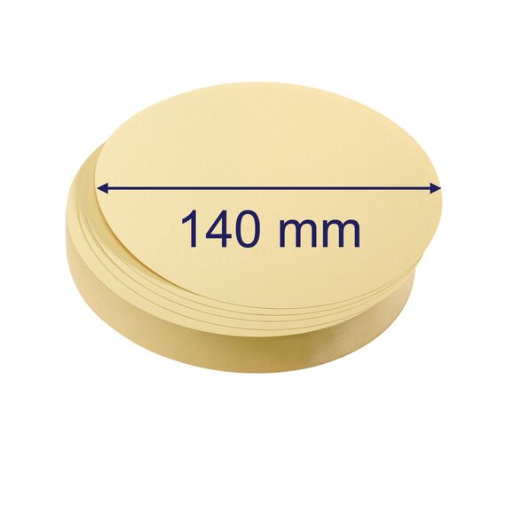 FRANKEN Moderationskarten Kreis mittel, 140 mm, 500 Stück, Präsentationskarten ideal für Meetings, Trainings, Schulungen im Büro oder Hotel und Lehrer in der Schule, Metaplankarten, Gelb, UMZ 14 04