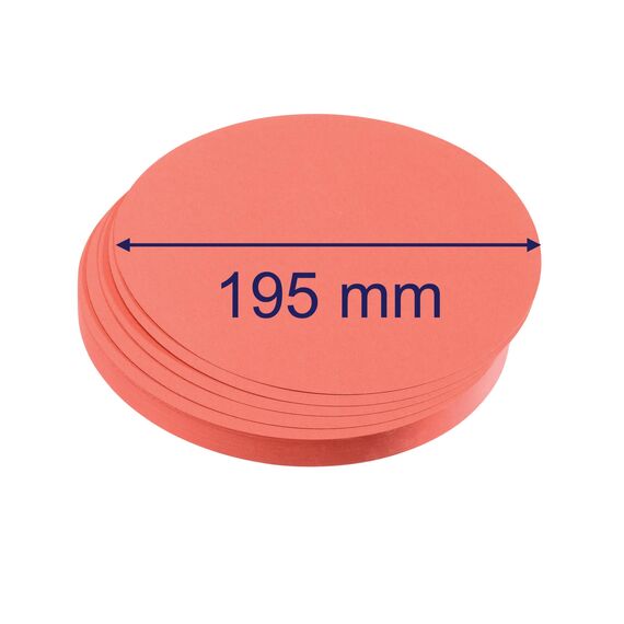 FRANKEN Moderationskarten Kreis groß, 195 mm, 500 Stück, Präsentationskarten ideal für Meetings, Trainings, Schulungen im Büro oder Hotel und Lehrer in der Schule, Metaplankarten, Rot, UMZ 20 07