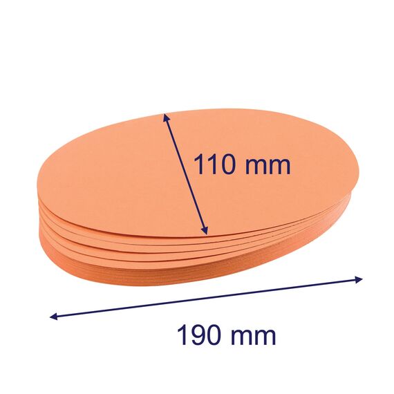 FRANKEN Moderationskarten Oval, 190 x 110 mm, 500 Stück, orange, UMZ 1119 05
