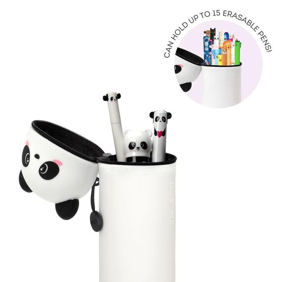 LEGAMI - 2-in-1 Weiche Silikontasche - Kawaii, Giraffe Schultasche, Tischstifthalter, Reißverschluss, Silikon, Stiftetasche Buntstifte Marker, H 18,5 cm