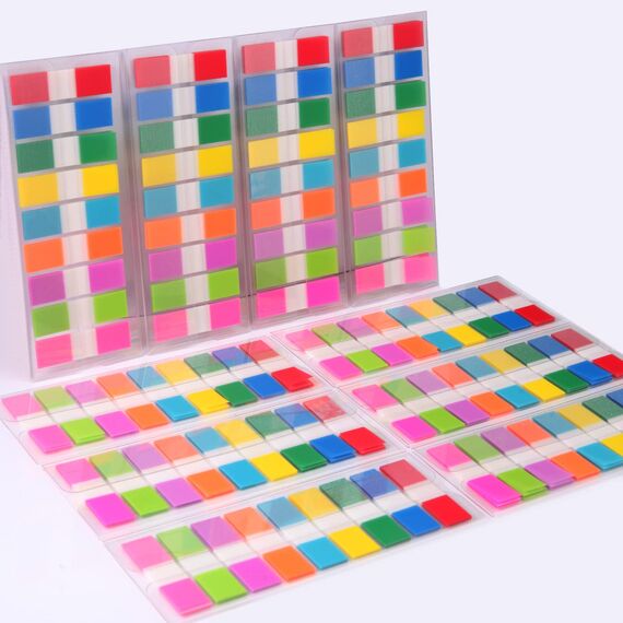 Sticky Notes,moinkerin 1800 Stücke Haftnotizen Tabs Haftstreifen Transparente Haftnotizen PET Mehrfarbig für Lesezeichen,Studieren,Büro,Schulplaner Memo