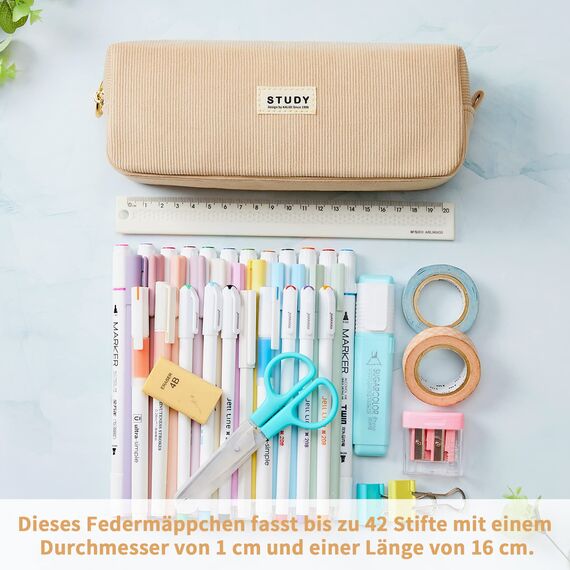 KALIDI Mäppchen Federmäppchen Mädchen Teenager Stiftetasche Stiftemappe Cord-Stoff Federtasche Pencil Case Schulmäppchen
