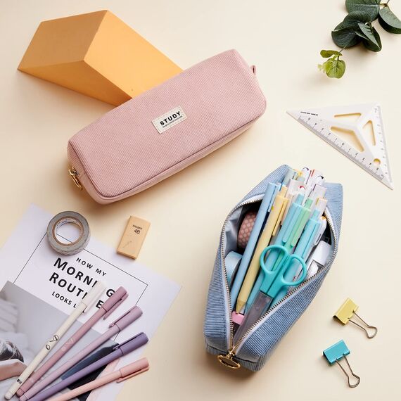 KALIDI Mäppchen Federmäppchen Mädchen Teenager Stiftetasche Stiftemappe Cord-Stoff Federtasche Pencil Case Schulmäppchen