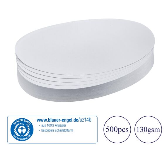 FRANKEN Moderationskarten Oval, 190 x 110 mm, 500 Stück, weiß, UMZ 1119 09