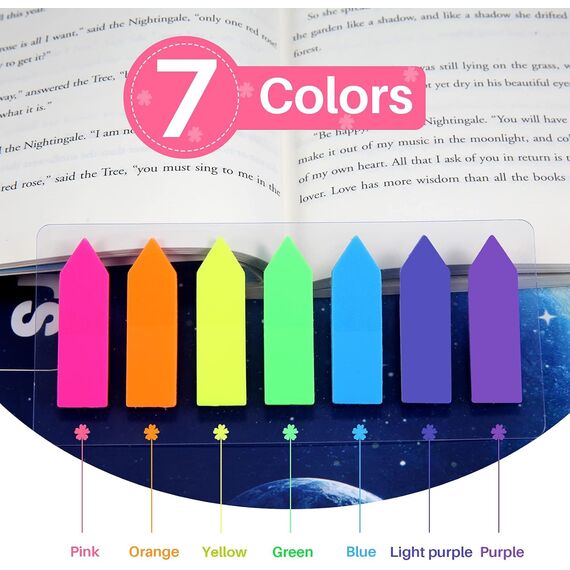 moinkerin Haftstreifen Haftmarker Film Textstreifen Klebezettel Klebemarkierungen Kleine Fahnen Haftnotizen Tabs Beschreibbare Etiketten (B-980 Stücke - Pfeile)