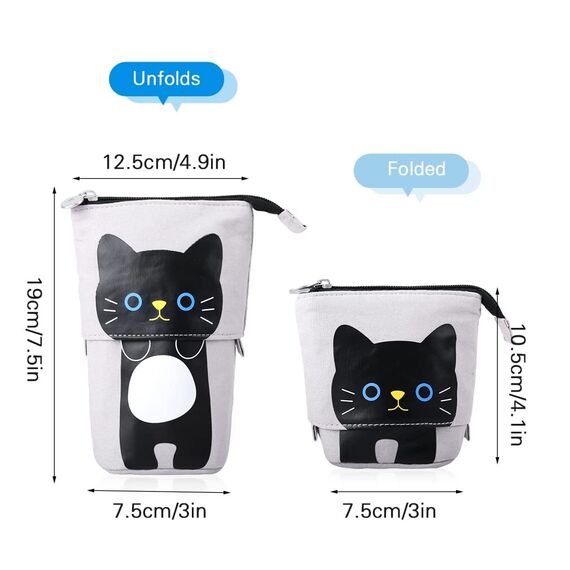 YeahBoom Federmäppchen Reißverschluss,2-in-1 Schlampermäppchen und Stifteköcher,Federmäppchen Mädchen,Ständer Bleistifthalter,Teleskopisch Mäppchen,Stifteköcher für Teenager Schülerin