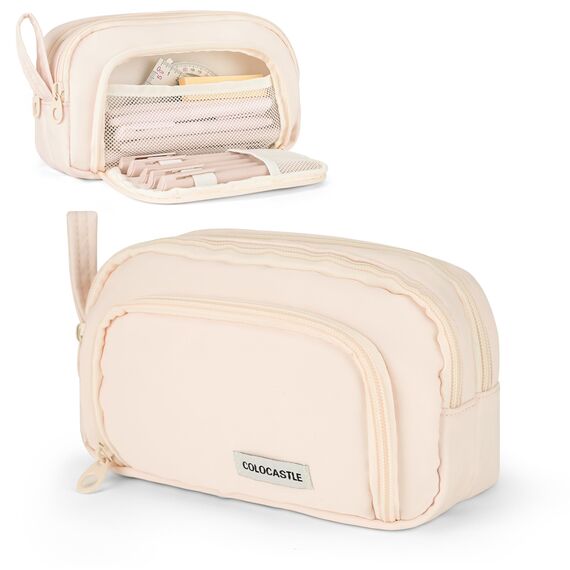 COLOCASTLE Federmäppchen Mäppchen mit 3 Fächer Federtasche große Kapazität Federmappe Mädchen Junge Teenager Erwachsene Schlamppermäppchen Pencil Case mit Tragegriff für Schule Büro