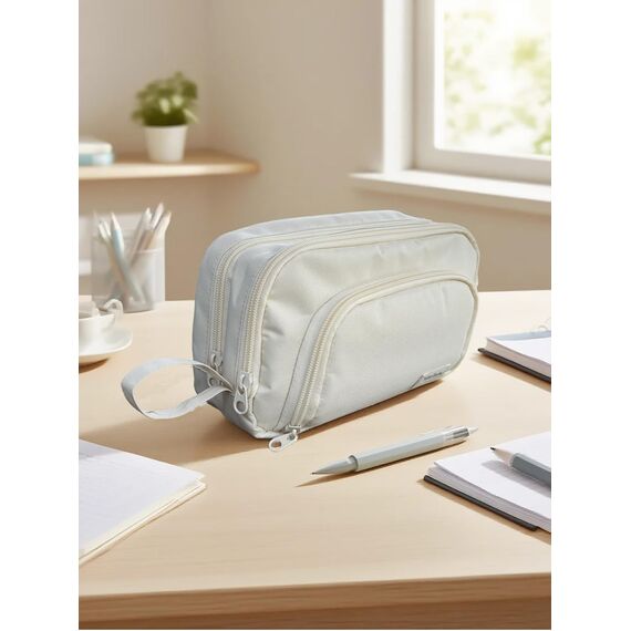 Mailain Federmappe Mäppchen mit 3 Fächer Federtasche große Kapazität Federmäppchen Mädchen Junge Teenager Erwachsene Pencil Case Schlamppermäppchen Etui Stifte für Schule Büro (Beige