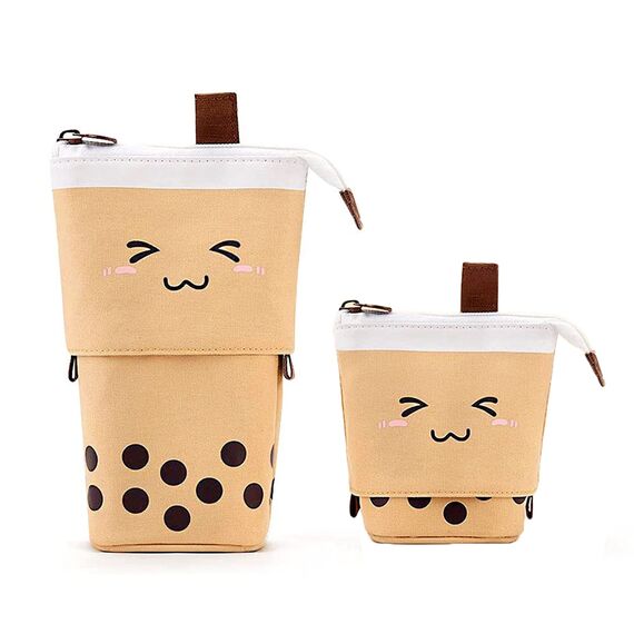 YeahBoom Federmäppchen Reißverschluss,2-in-1 Schlampermäppchen und Stifteköcher,Federmäppchen Mädchen,Ständer Bleistifthalter,Teleskopisch Mäppchen,Stifteköcher für Teenager Schülerin