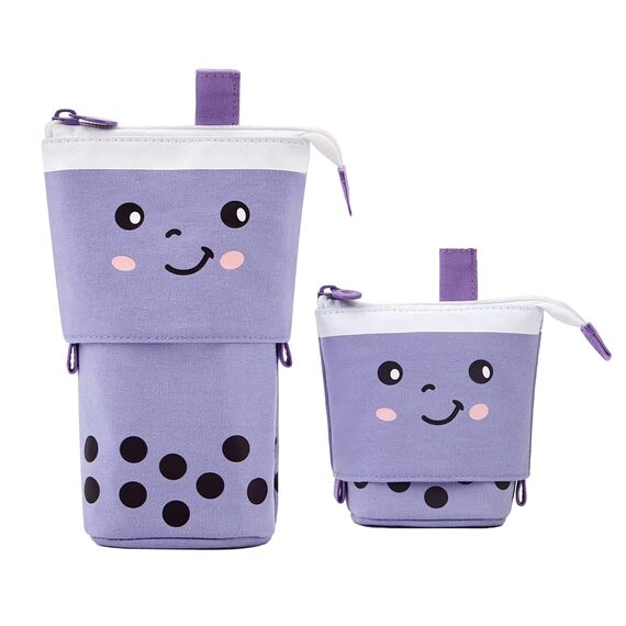 YeahBoom Federmäppchen Reißverschluss,2-in-1 Schlampermäppchen und Stifteköcher,Federmäppchen Mädchen,Ständer Bleistifthalter,Teleskopisch Mäppchen,Stifteköcher für Teenager Schülerin