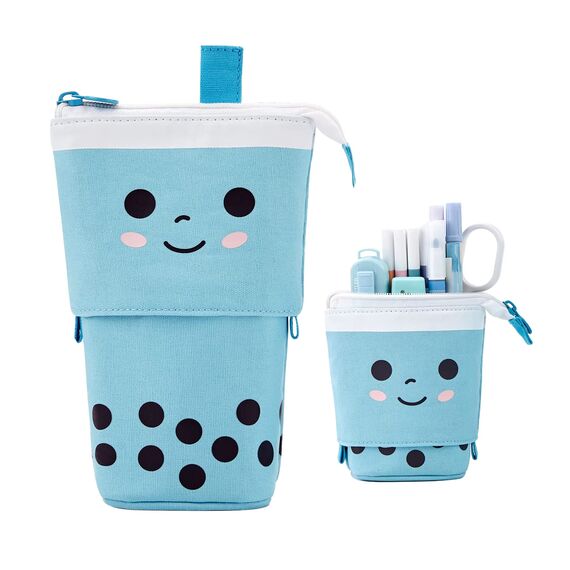 YeahBoom Federmäppchen Reißverschluss,2-in-1 Schlampermäppchen und Stifteköcher,Federmäppchen Mädchen,Ständer Bleistifthalter,Teleskopisch Mäppchen,Stifteköcher für Teenager Schülerin