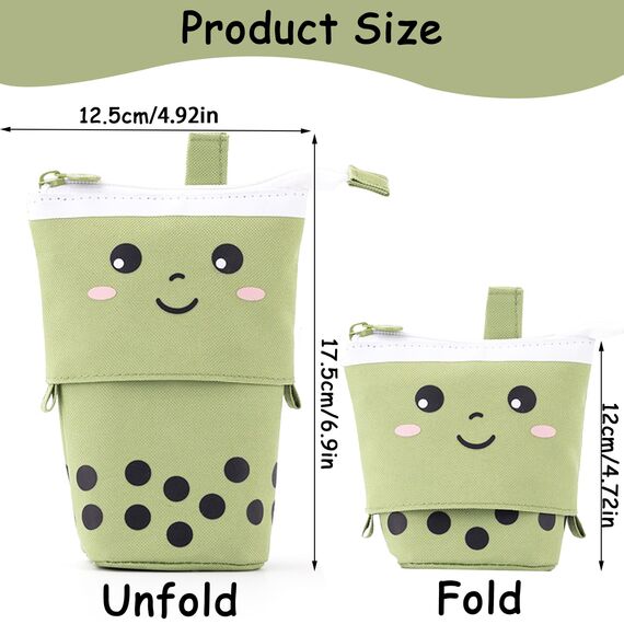 YeahBoom Federmäppchen Reißverschluss,2-in-1 Schlampermäppchen und Stifteköcher,Federmäppchen Mädchen,Ständer Bleistifthalter,Teleskopisch Mäppchen,Stifteköcher für Teenager Schülerin