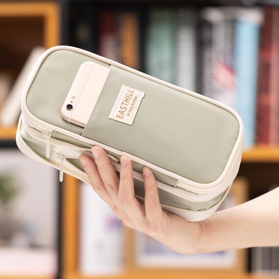 EASTHILL Federmäppchen mit großem Fassungsvermögen, Schreibwaren-Stifttasche für Teenager-Grün
