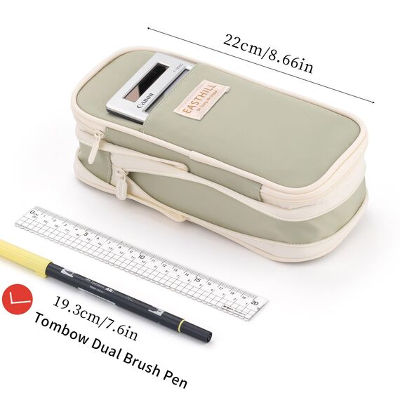 EASTHILL Federmäppchen mit großem Fassungsvermögen, Schreibwaren-Stifttasche für Teenager-Grün