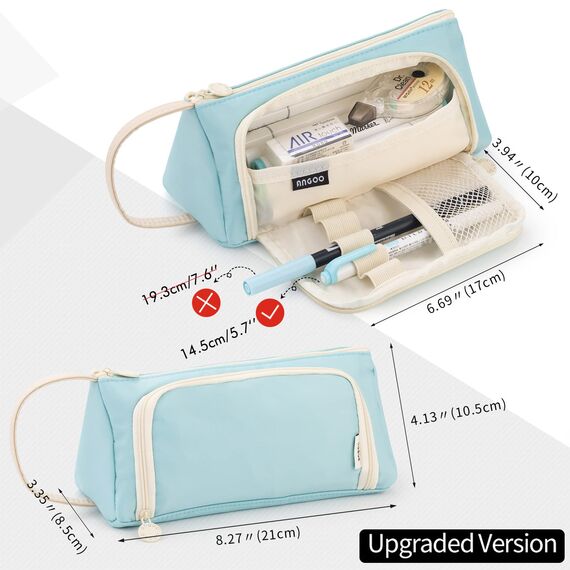 EASTHILL Federmäppchen mit großer Kapazität, hohe große Aufbewahrungstasche, Marker, Stifteetui, einfache Schreibwaren-Tasche, Schule, Uni, Büro, Organizer für Teenager, Mädchen, Blue