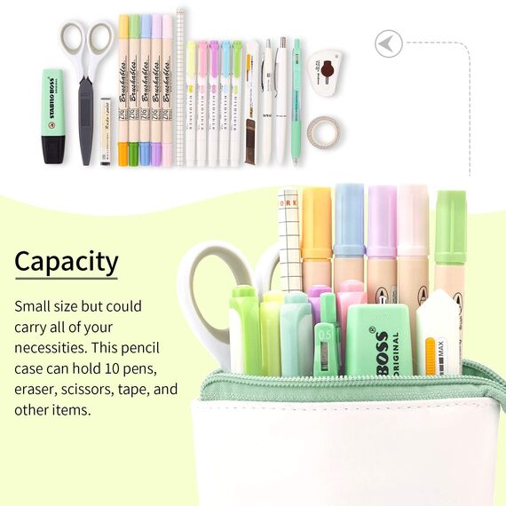 YeahBoom Federmäppchen Reißverschluss,2-in-1 Schlampermäppchen und Stifteköcher,Federmäppchen Mädchen,Ständer Bleistifthalter,Teleskopisch Mäppchen,Stifteköcher für Teenager Schülerin