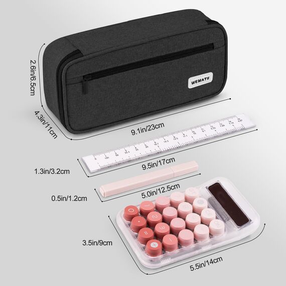 WEMATE Federmäppchen Federtaschen Mäppchen Etui Stifte 5 Fach, Große Kapazität Pencil Case Großes Federmäppchen Tasche Halter Schreibwaren Zippered Desk Organizer