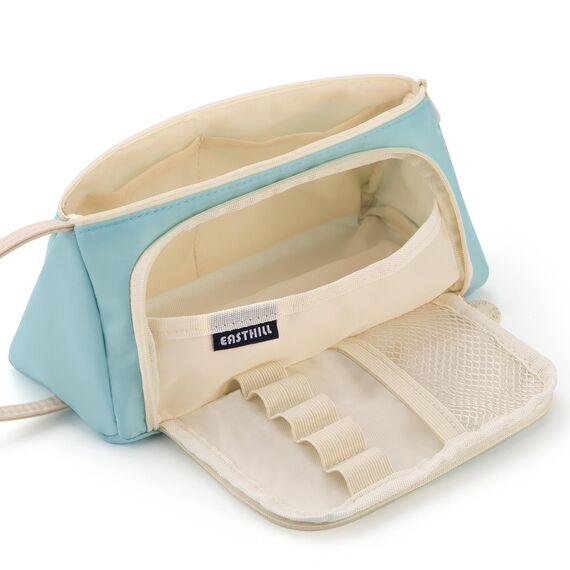 EASTHILL Federmäppchen mit großer Kapazität, hohe große Aufbewahrungstasche, Marker, Stifteetui, einfache Schreibwaren-Tasche, Schule, Uni, Büro, Organizer für Teenager, Mädchen, Blue