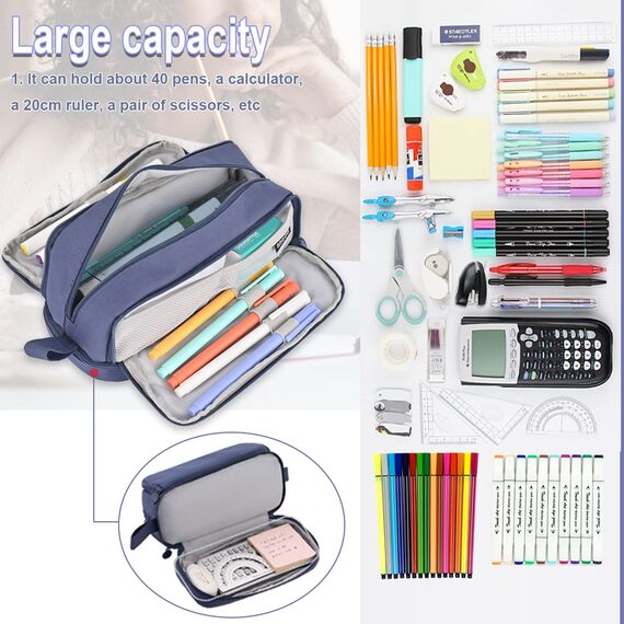 Mailain Federmäppchen Mäppchen für Jungen Mädchen Teenager, Groß Federtasche Federmappe Erwachsene Etui Schule 4 Fächer Pencil Cases