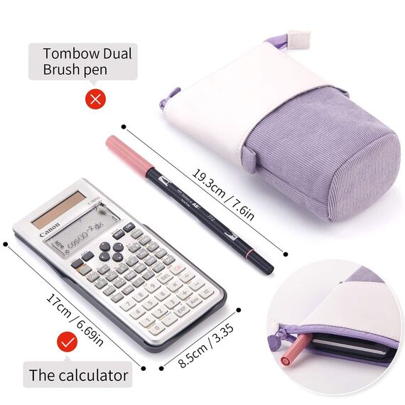 YeahBoom Federmäppchen Reißverschluss,2-in-1 Schlampermäppchen und Stifteköcher,Federmäppchen Mädchen,Ständer Bleistifthalter,Teleskopisch Mäppchen,Stifteköcher für Teenager Schülerin