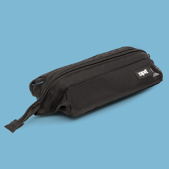 ZIPIT Mesh Federmäppchen | Großes Mäppchen für Schule und Büro | Etui, Kosmetiktasche mit breite Öffnung | Federmappe Schwarz