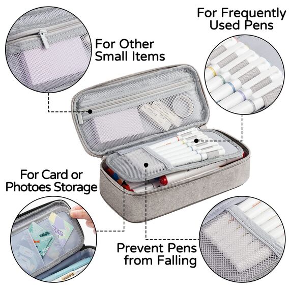WEMATE Federmäppchen Federtaschen Mäppchen Etui Stifte 5 Fach, Große Kapazität Pencil Case Großes Federmäppchen Tasche Halter Schreibwaren Zippered Desk Organizer