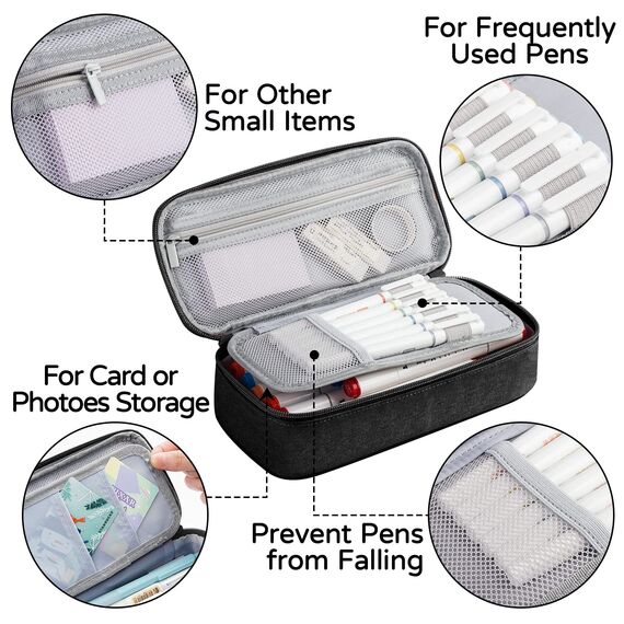 WEMATE Federmäppchen Federtaschen Mäppchen Etui Stifte 5 Fach, Große Kapazität Pencil Case Großes Federmäppchen Tasche Halter Schreibwaren Zippered Desk Organizer