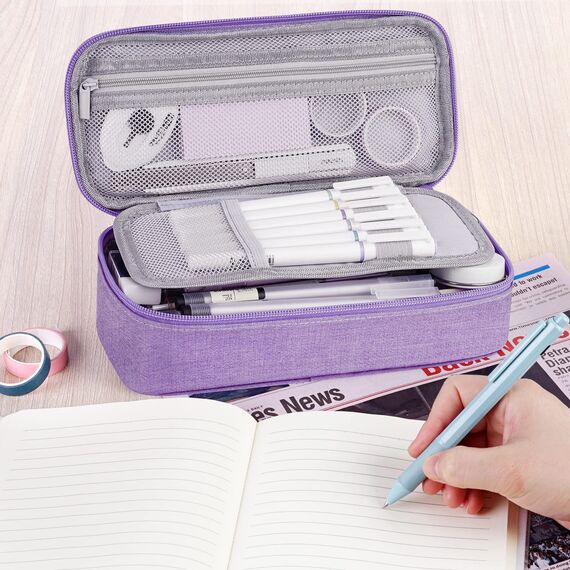 WEMATE Federmäppchen Federtaschen Mäppchen Etui Stifte 5 Fach, Große Kapazität Pencil Case Großes Federmäppchen Tasche Halter Schreibwaren Zippered Desk Organizer