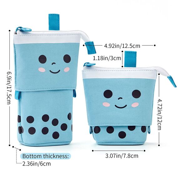 YeahBoom Federmäppchen Reißverschluss,2-in-1 Schlampermäppchen und Stifteköcher,Federmäppchen Mädchen,Ständer Bleistifthalter,Teleskopisch Mäppchen,Stifteköcher für Teenager Schülerin