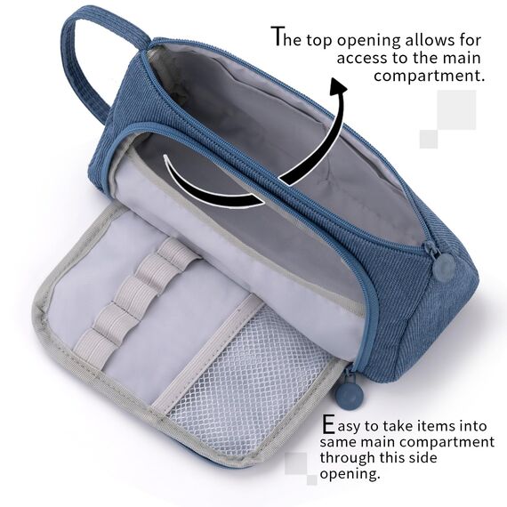 EASTHILL Federmäppchen mit grossem Fassungsvermögen Mäppchen Schreibwarenbeutel Bleistift Beutel für Middle High School College Mädchen Erwachsener Teenager Geschenk -Blue