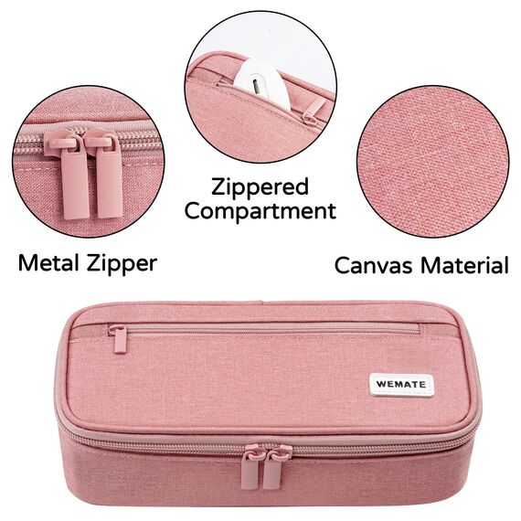 WEMATE Federmäppchen Federtaschen Mäppchen Etui Stifte 5 Fach, Große Kapazität Pencil Case Großes Federmäppchen Tasche Halter Schreibwaren Zippered Desk Organizer