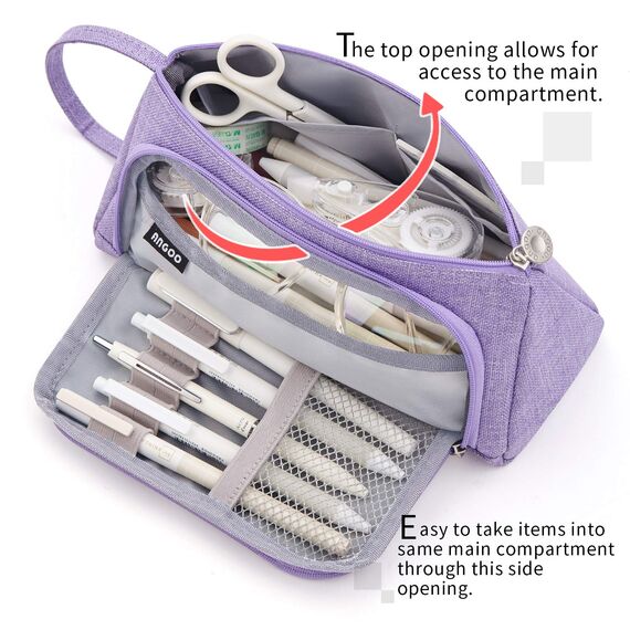 EASTHILL Federmäppchen mit grossem Fassungsvermögen Mäppchen Schreibwarenbeutel Bleistift Beutel für Middle High School College Office Studentin Mädchen Erwachsener Teenager Geschenk -Violett