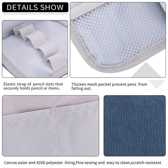 EASTHILL Federmäppchen mit grossem Fassungsvermögen Mäppchen Schreibwarenbeutel Bleistift Beutel für Middle High School College Mädchen Erwachsener Teenager Geschenk -Blue