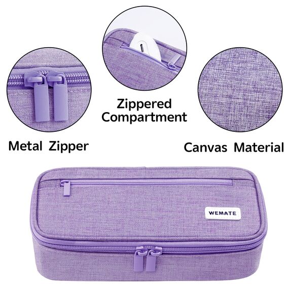 WEMATE Federmäppchen Federtaschen Mäppchen Etui Stifte 5 Fach, Große Kapazität Pencil Case Großes Federmäppchen Tasche Halter Schreibwaren Zippered Desk Organizer