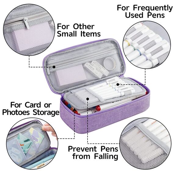 WEMATE Federmäppchen Federtaschen Mäppchen Etui Stifte 5 Fach, Große Kapazität Pencil Case Großes Federmäppchen Tasche Halter Schreibwaren Zippered Desk Organizer