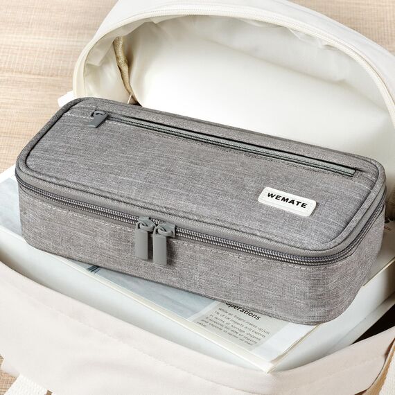 WEMATE Federmäppchen Federtaschen Mäppchen Etui Stifte 5 Fach, Große Kapazität Pencil Case Großes Federmäppchen Tasche Halter Schreibwaren Zippered Desk Organizer