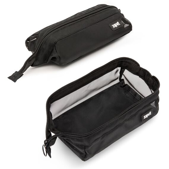 ZIPIT Mesh Federmäppchen | Großes Mäppchen für Schule und Büro | Etui, Kosmetiktasche mit breite Öffnung | Federmappe Schwarz